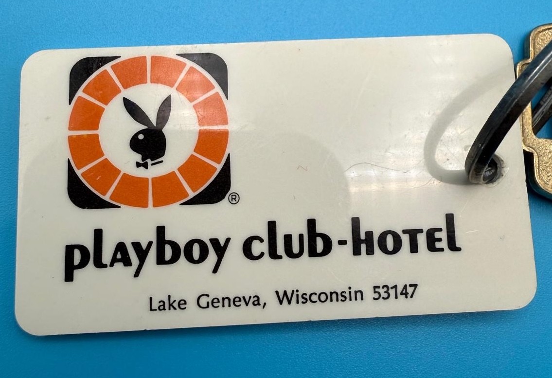 Vintage Playboy Club Hotel Lake Geneva WI Room Key 1120 w/ Return Tag Rare