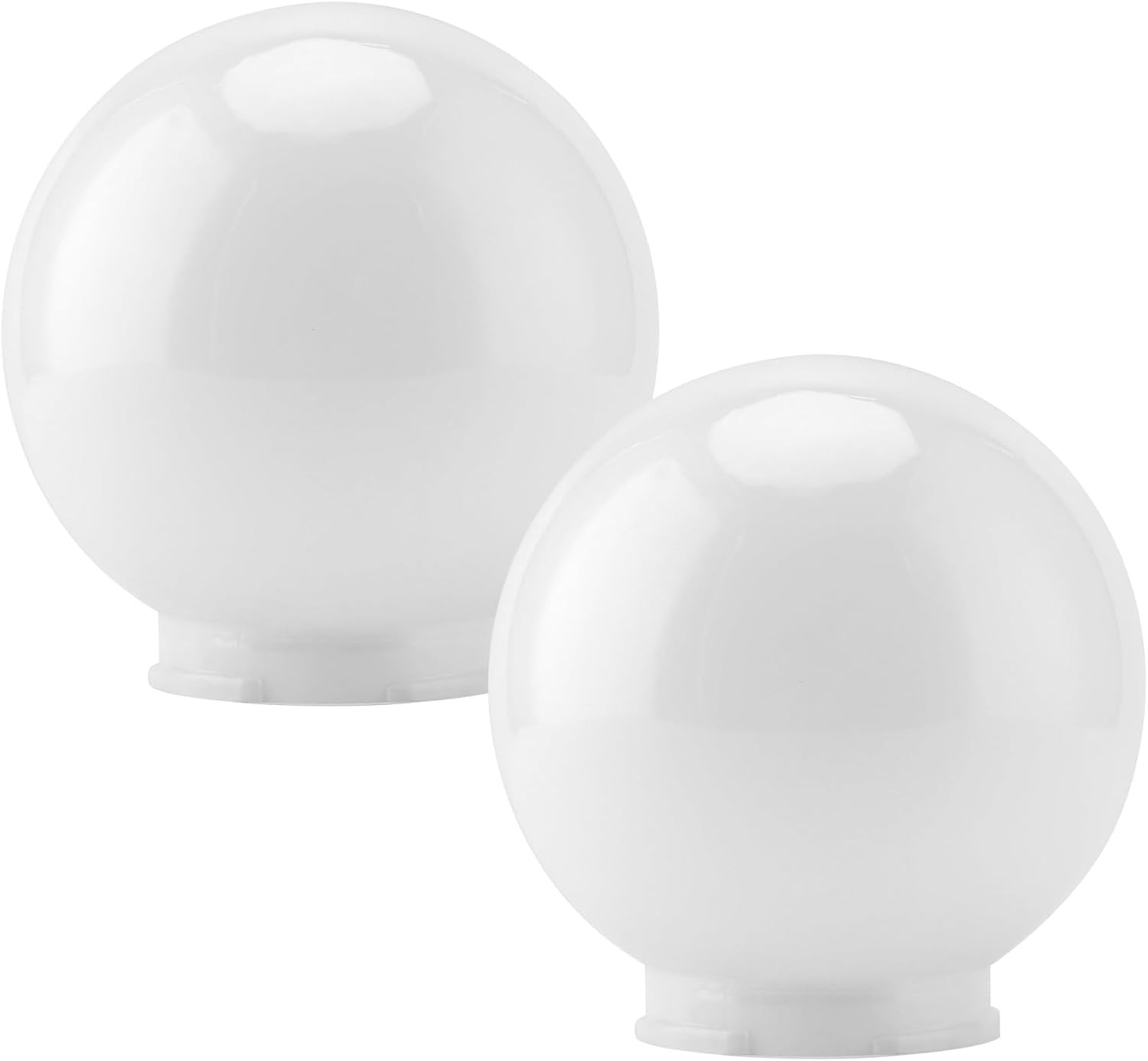 2 Pcs White Acrylic Replacement Globe, 6X6X3 Inch Replacement Globe Shade 2 Pcs White Acrylic Replacement Globe, 6X6X3 Inch Replacement Globe Shade