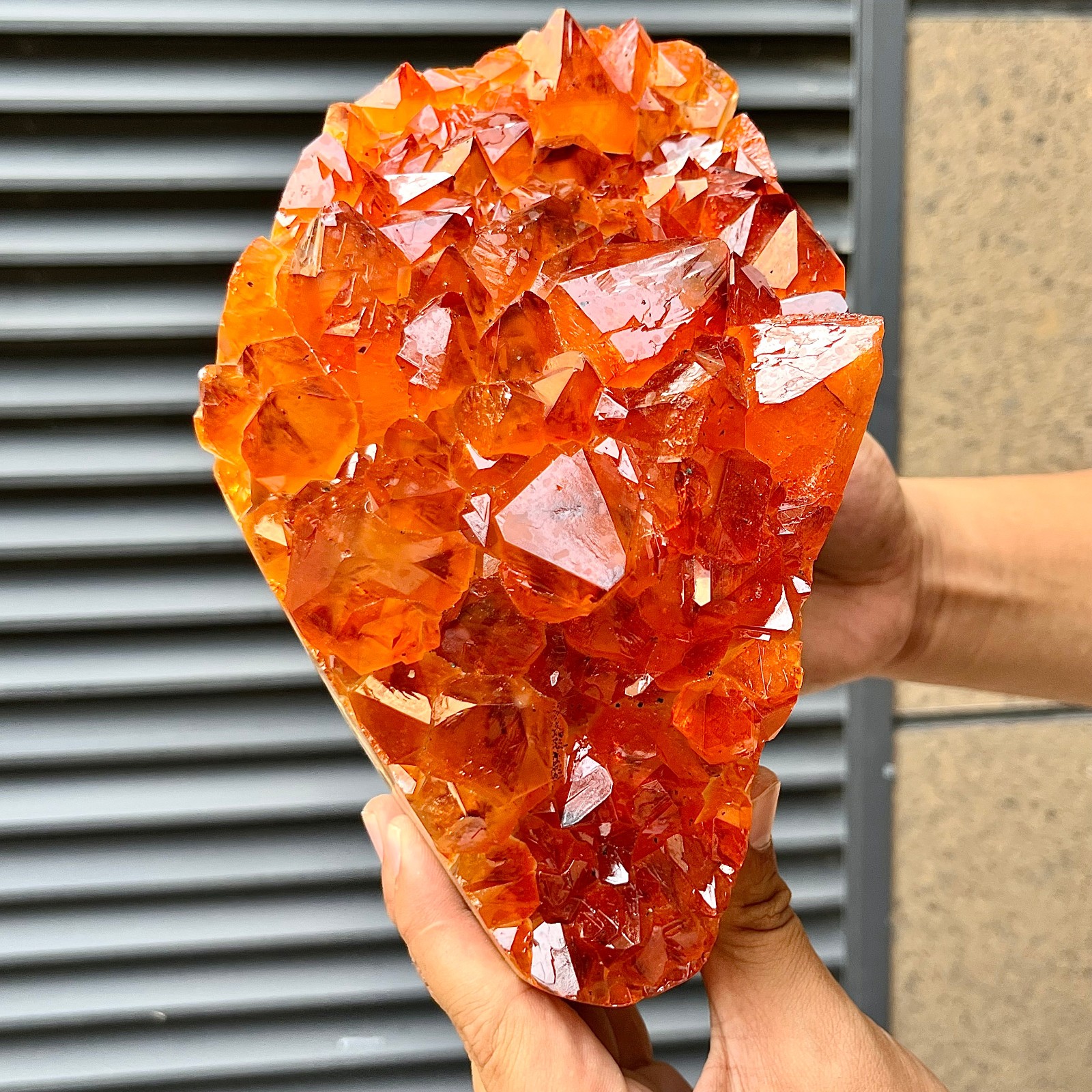 7.7 LB  Orange Yellow Crystal Cluster Quartz Display Specimen Decor Piece