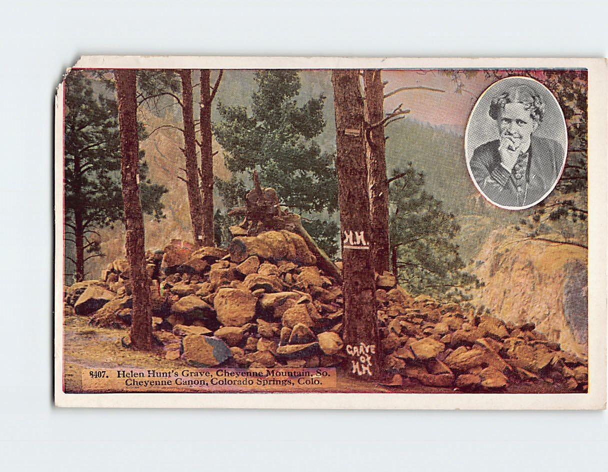 Postcard Helen Hunt\'s Grave Cheyenne Mountain in South Cheyenne Canon Colorado