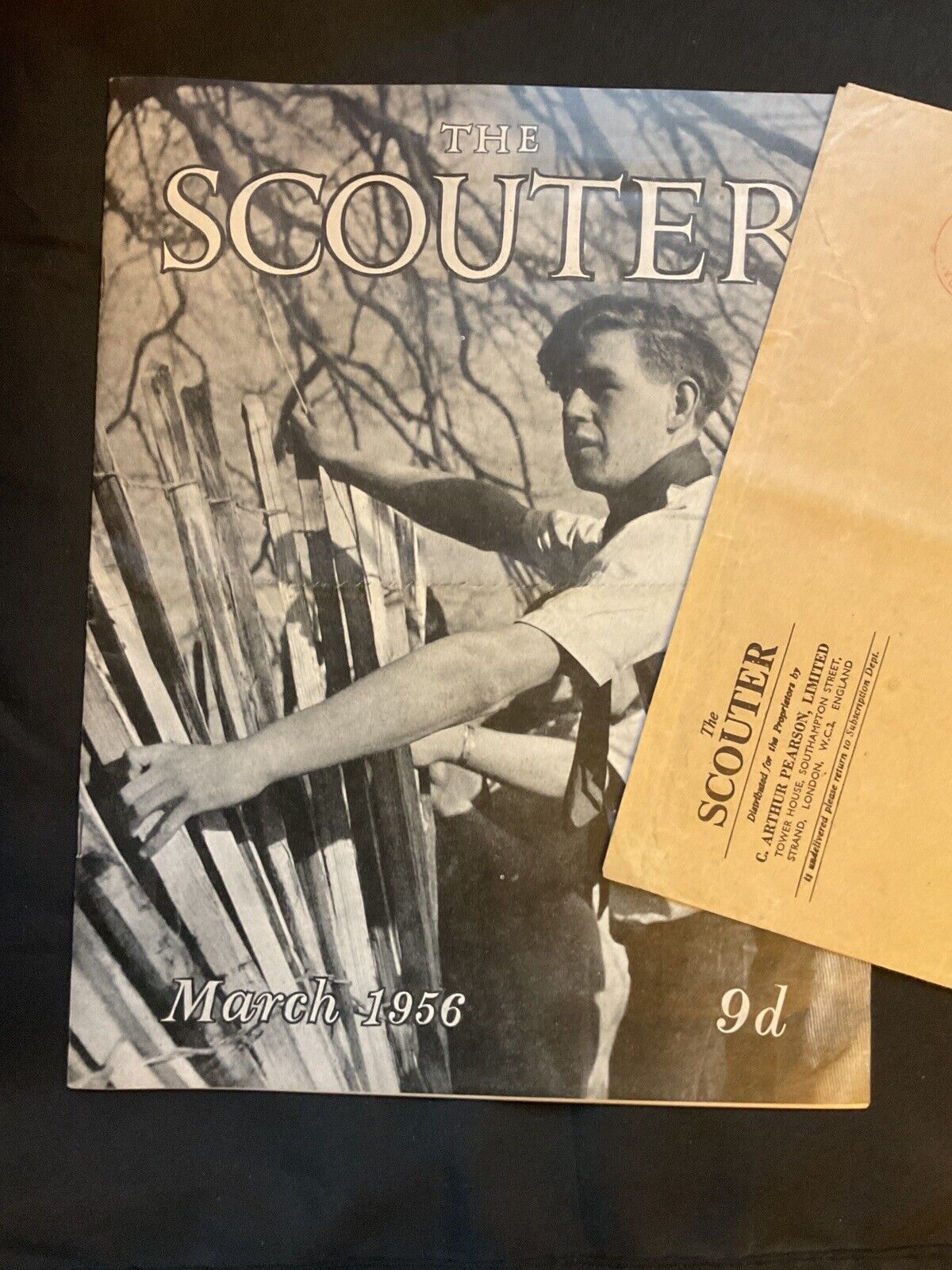 UK Boy Scouts 1950\'s The Scouter Magazine & Original Envelope & FREE OTHER ITEM