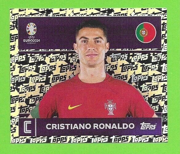 TOPPS Euro 2024 - POR 2 Cristiano Ronaldo - Foil Topps Holo Glitzer Rare Sticker