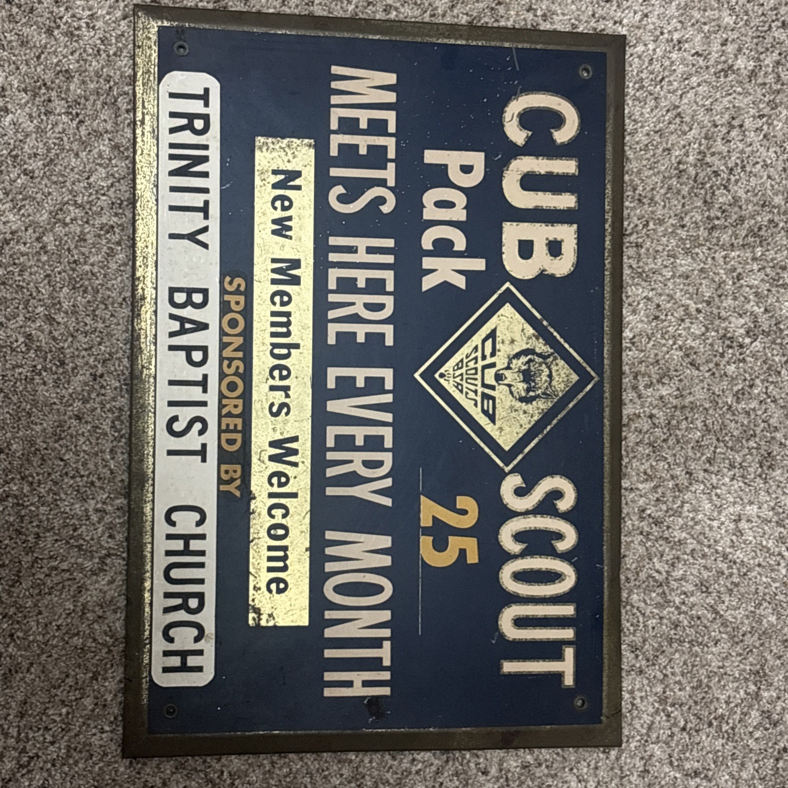 Vintage 1950’s Era Cub Scout Sign Boy Scouts Vintage 1950’s Era Cub Scout Sign Boy Scouts