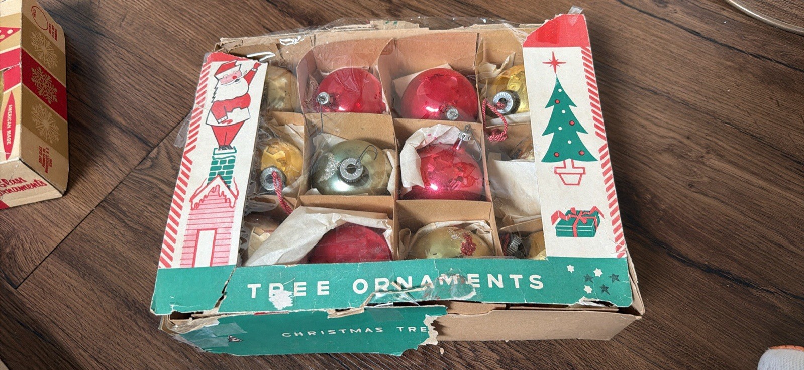 Fantasia Vintage Glass Christmas Tree Ornaments Set 1960s 12 2.75”