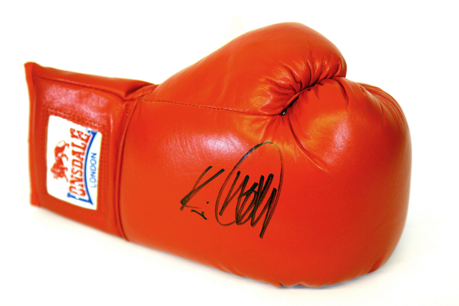 Kevin Mitchell Hand Signed Red Autograph Lonsdale Boxing Glove. 