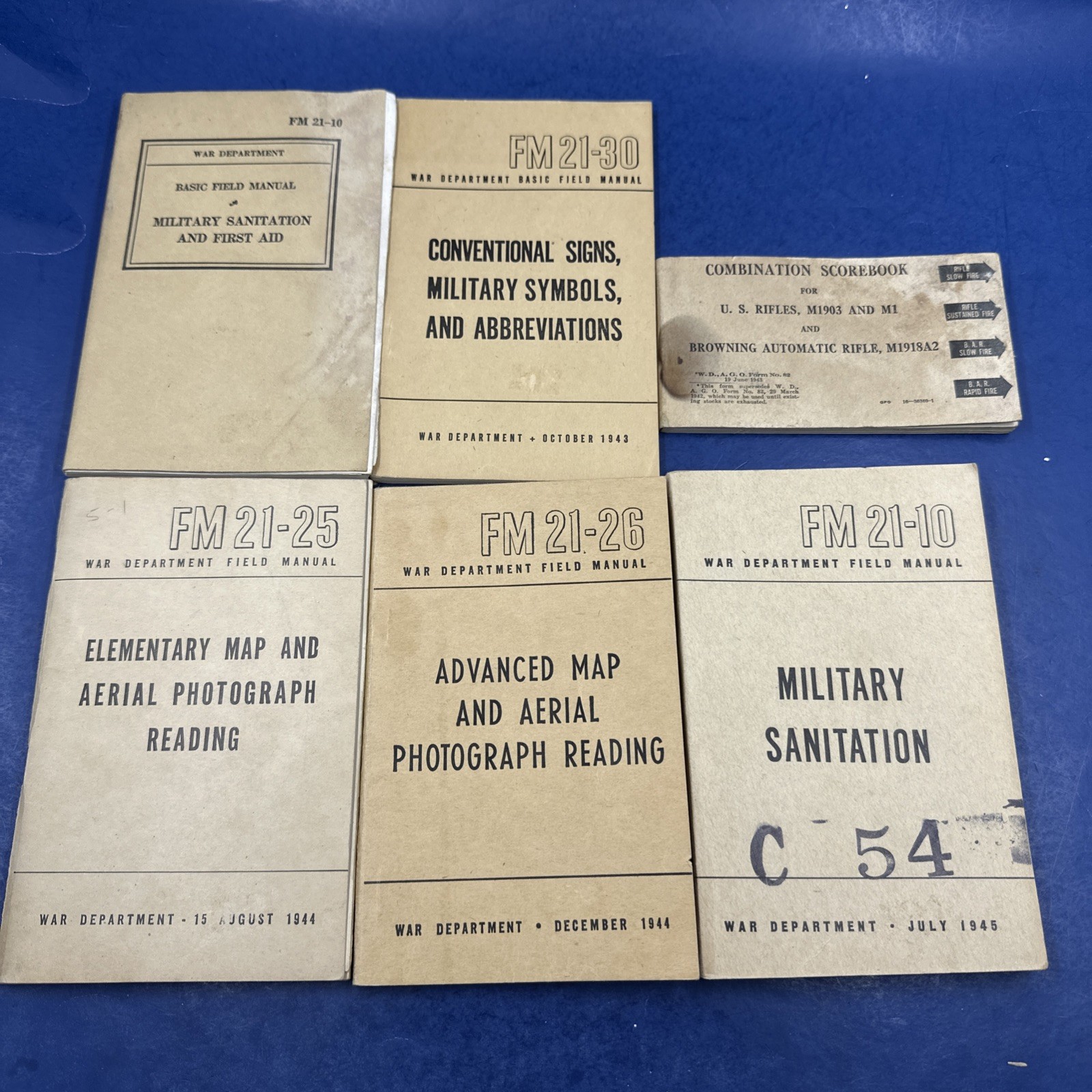 Vintage WWII Era War Department Field Manual Booklet Lot Paper Ephemera Vintage WWII Era War Department Field Manual Booklet Lot Paper Ephemera