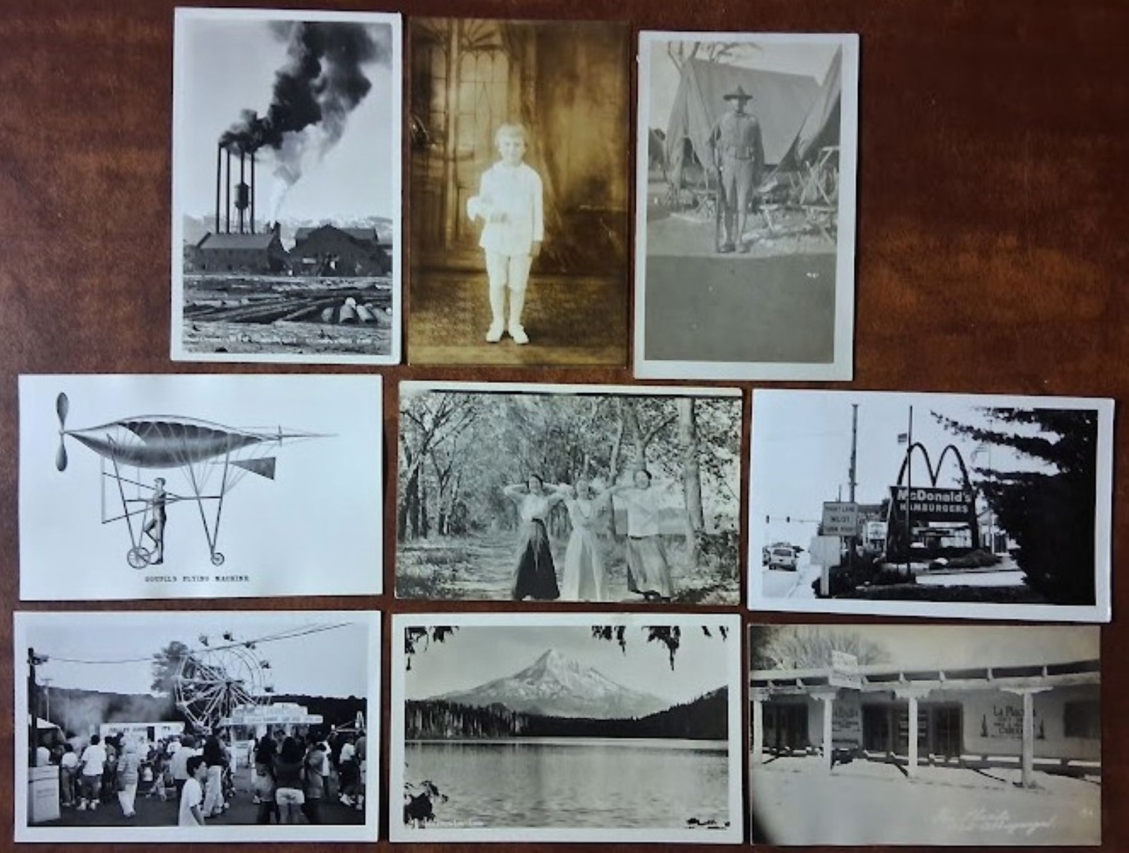 9 RPPC LOT - FLYING MACHINE / RANDOLPH N.J. / McDONALD's / U.S. MARINE + 9 RPPC LOT - FLYING MACHINE / RANDOLPH N.J. / McDONALD's / U.S. MARINE +