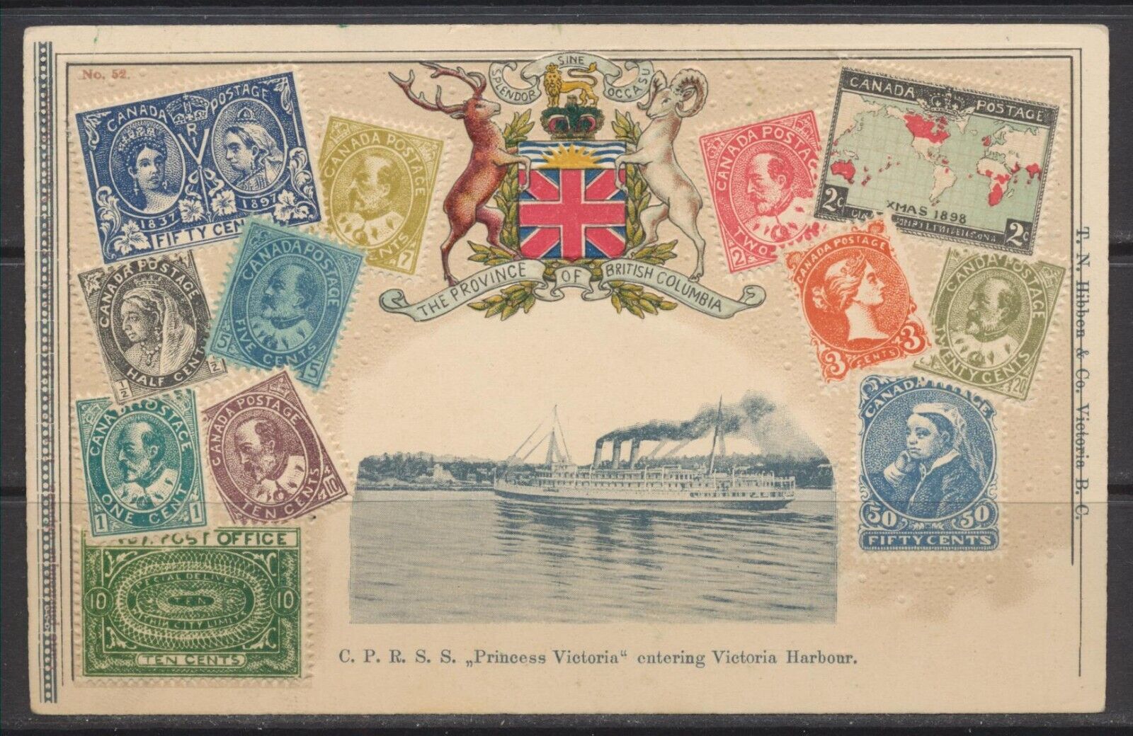 1900s Canada ~ Victoria, BC ~ CPR SS Princess Victoria Entering Harbour ~ Hibben