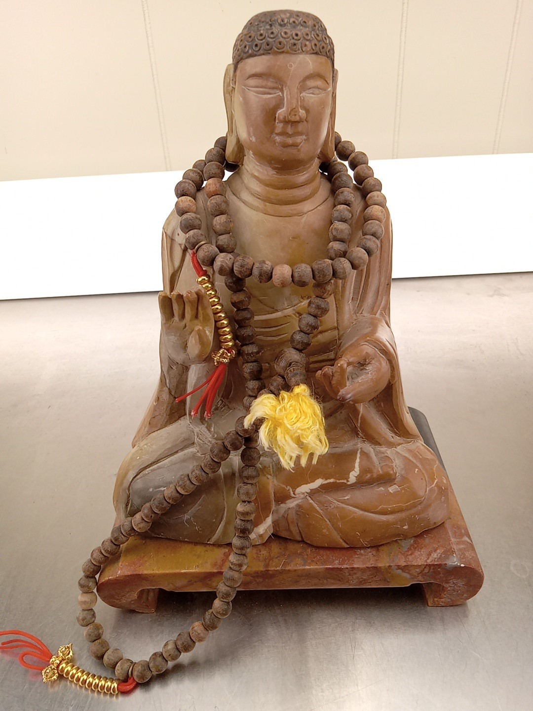 Alabaster Great Budda Statue And Bad Hand Carved Stone Alabaster Great Budda Statue And Bad Hand Carved Stone