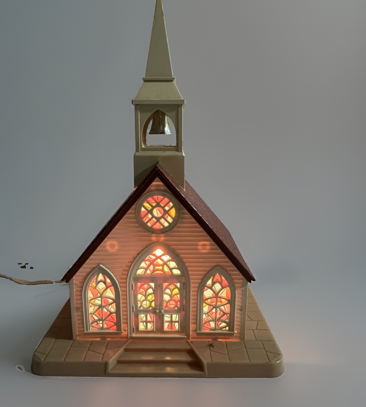 Vintage Alpine Village Christmas Light Up Plastic Church Regency Industries 1553 Vintage Alpine Village Christmas Light Up Plastic Church Regency Industries 1553