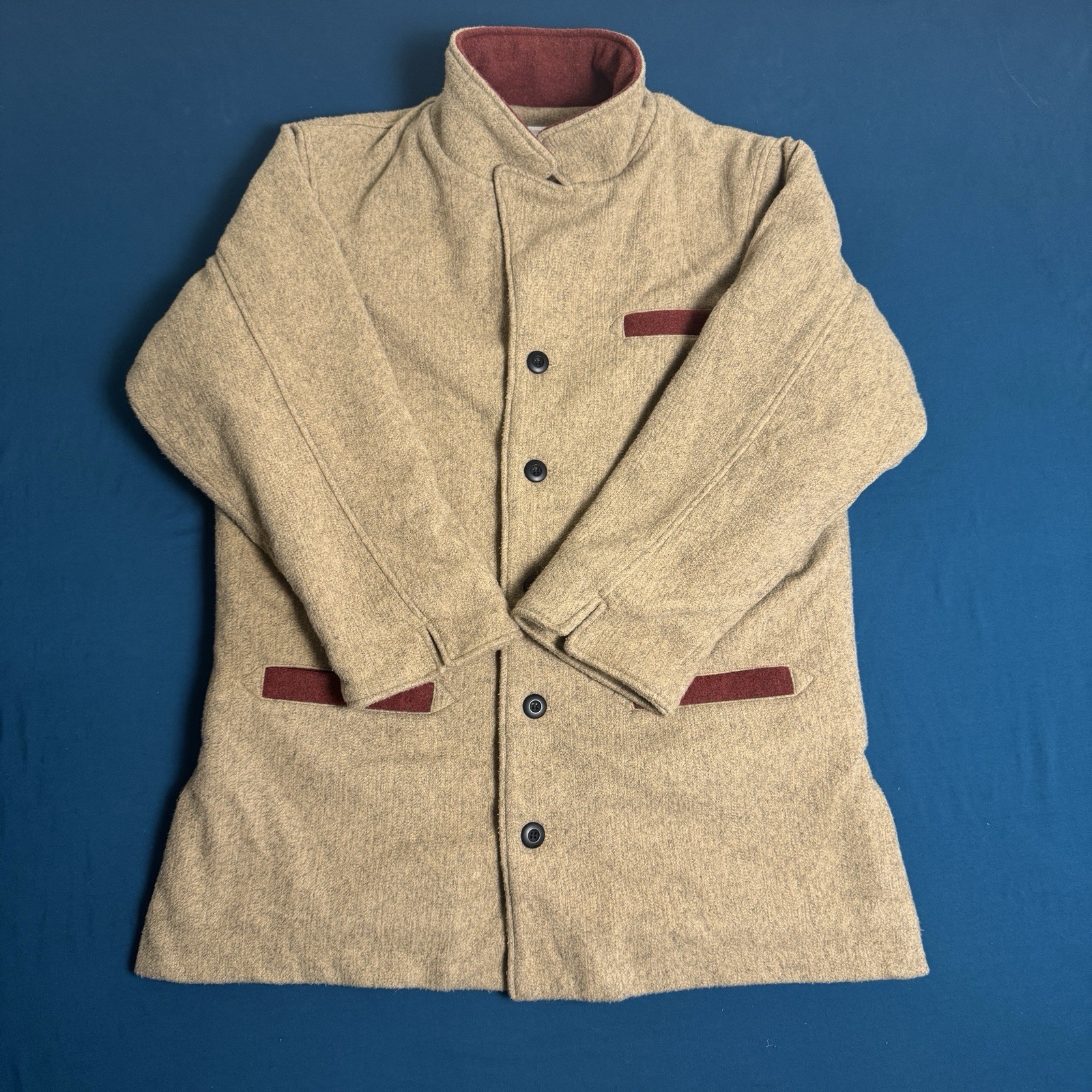 VINTAGE Disneyworld CAST MEMBER Jacket Coat BARN TAN/RUST FLEEC MALE Sz XL