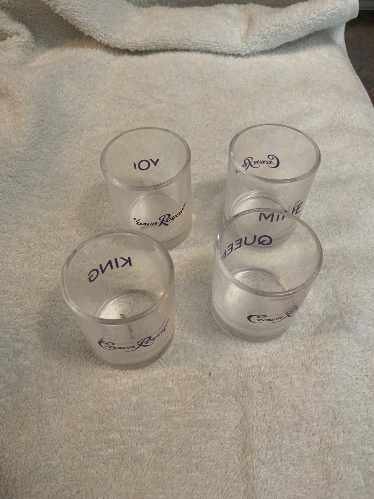 Lot of 5 Crown Royal Shot Glasses Purple Logo Whiskey Barware Collectible Promo Lot of 5 Crown Royal Shot Glasses Purple Logo Whiskey Barware Collectible Promo