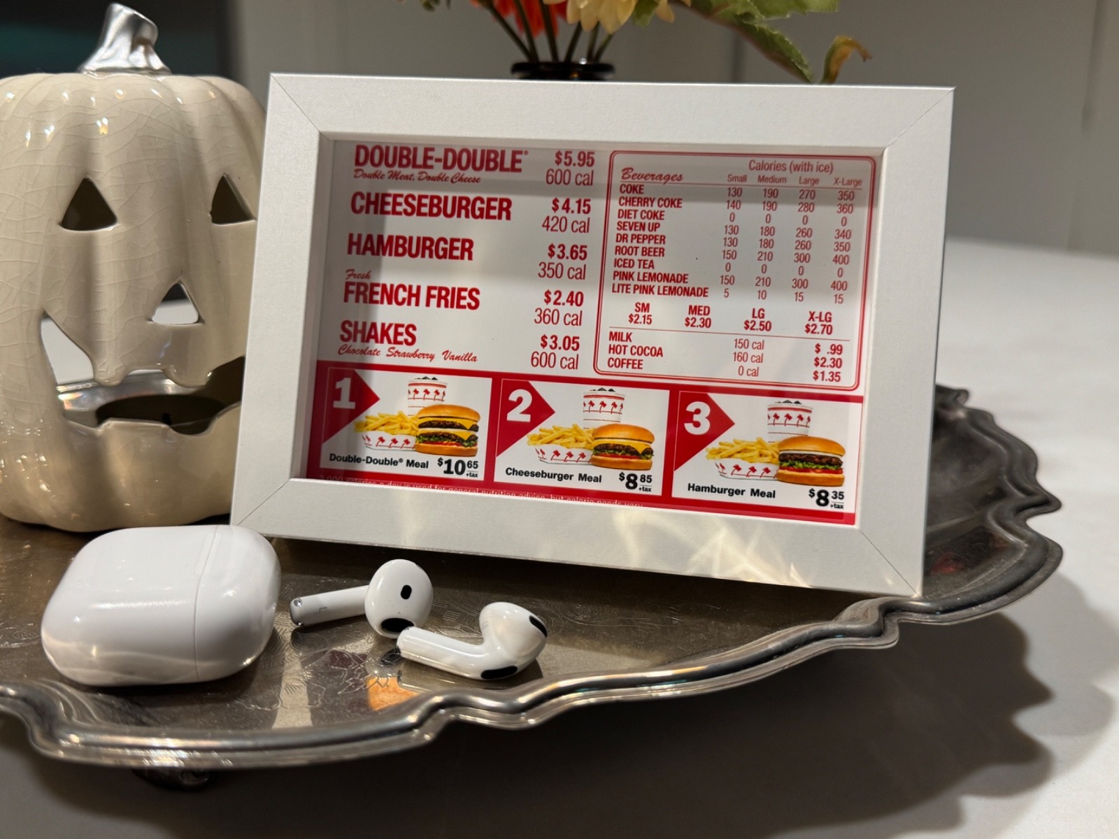 RARE In-N-Out Burgers Mini Menu POSTER 4x6 (framed) RP Promo MANCAVE GIFT DESK RARE In-N-Out Burgers Mini Menu POSTER 4x6 (framed) RP Promo MANCAVE GIFT DESK