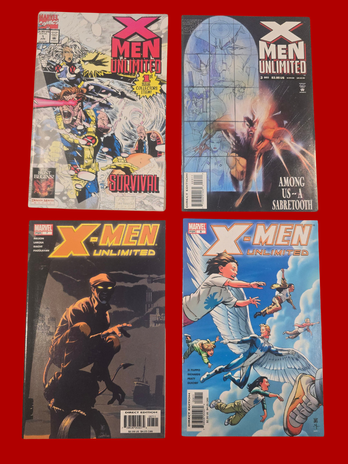 X-Men Unlimited #1 #3 #7 #8 Marvel Comics 1993 2005 4-Issue Lot