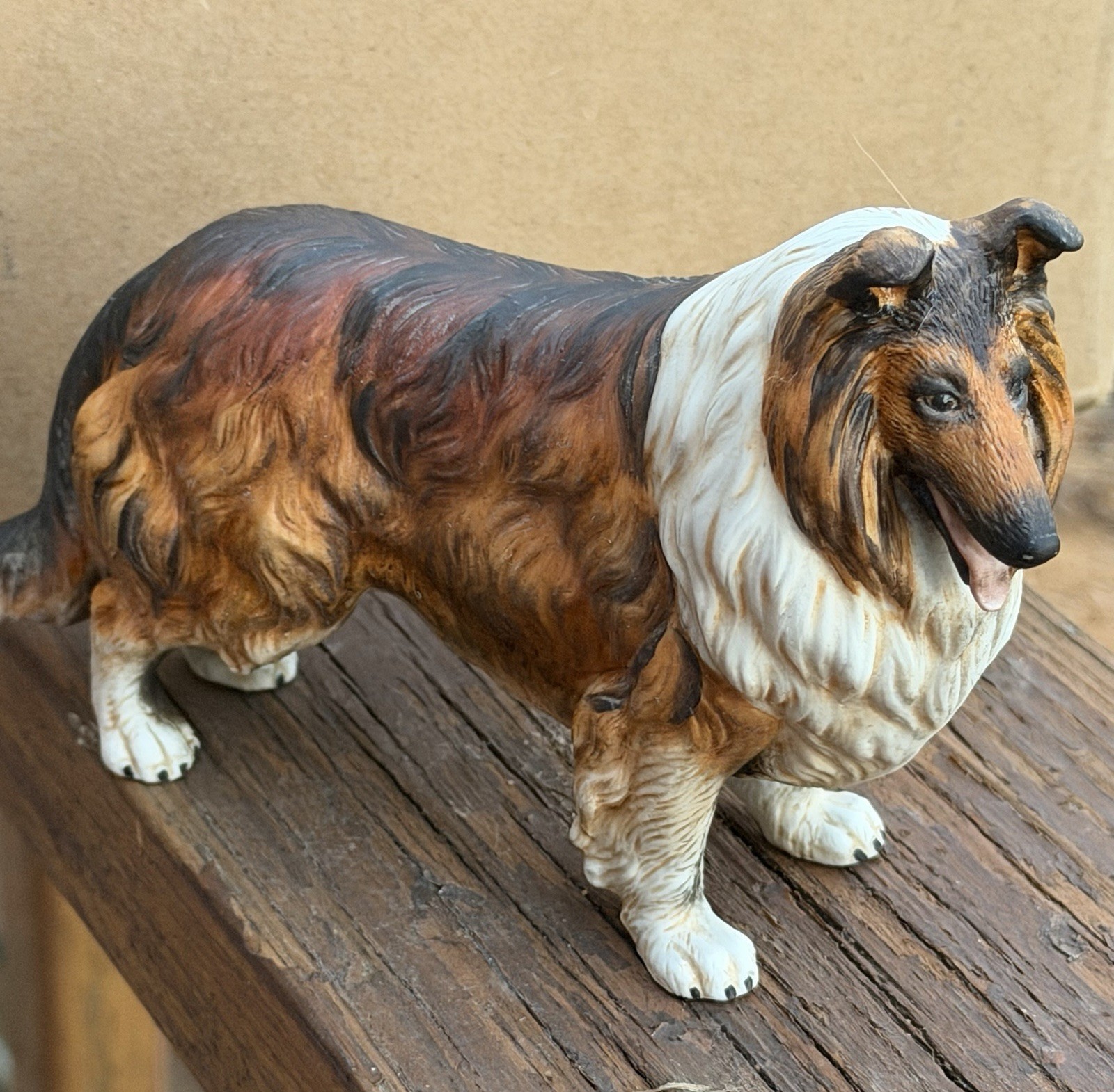 Vintage Collie Sheltie Matte Finish Porcelain Figurine  Vintage Collie Sheltie Matte Finish Porcelain Figurine 