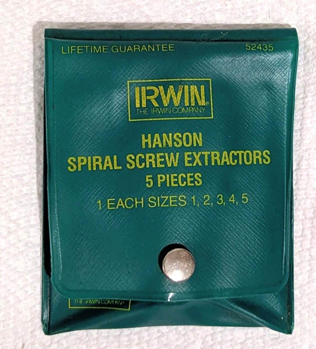 Vintage Irwin-Hanson 5 Piece Spiral Screw Extractor Set #52435 Made in USA Vintage Irwin-Hanson 5 Piece Spiral Screw Extractor Set #52435 Made in USA