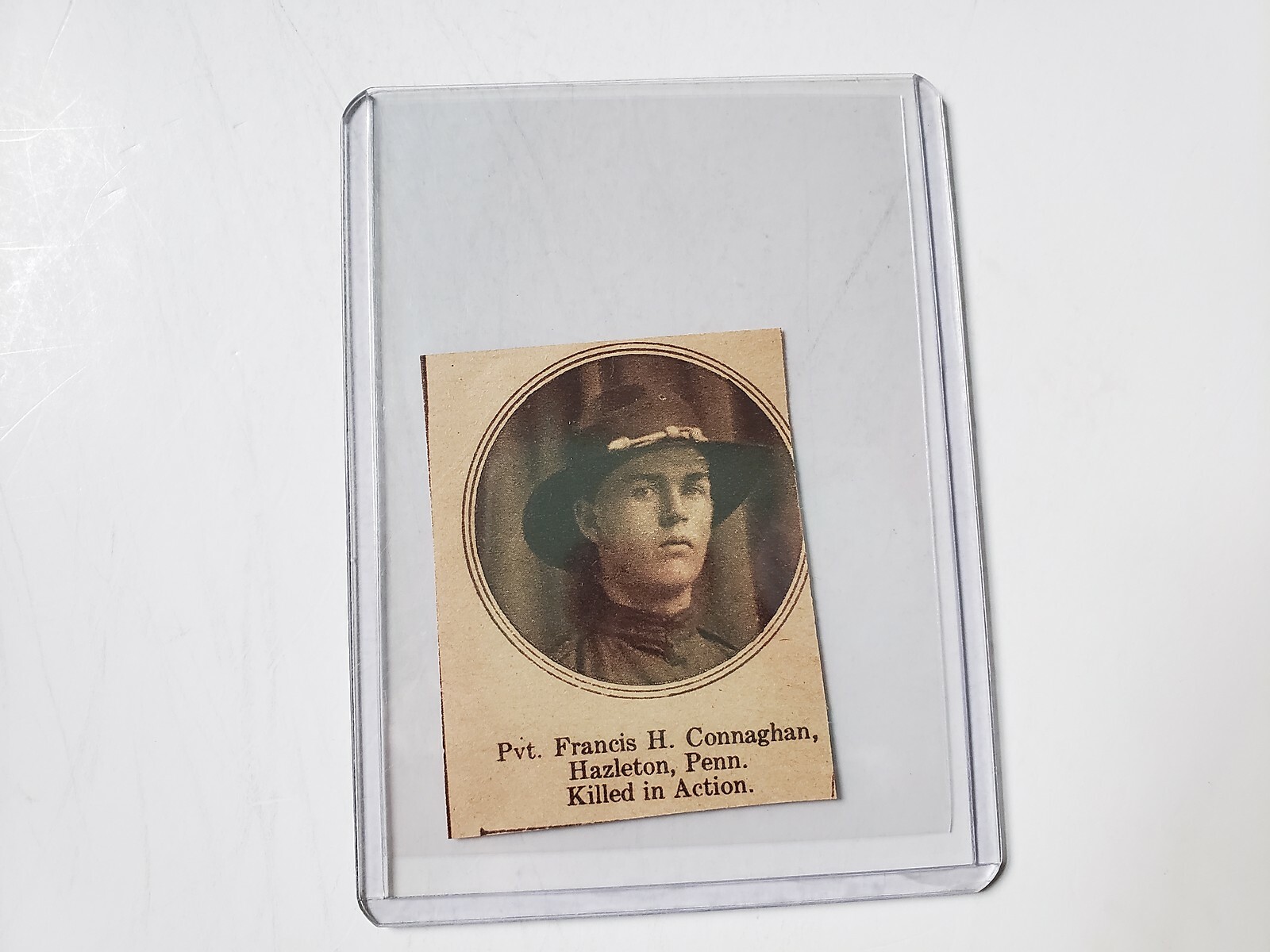 Private Francis H. Connaghan Hazleton Pennsylvania 1919 World War 1 WW1 Hero