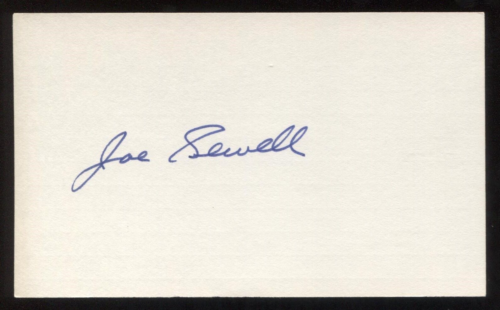 Joe Sewell Signed 3x5 Index Card Autographed Vintage Baseball Hall of Fame