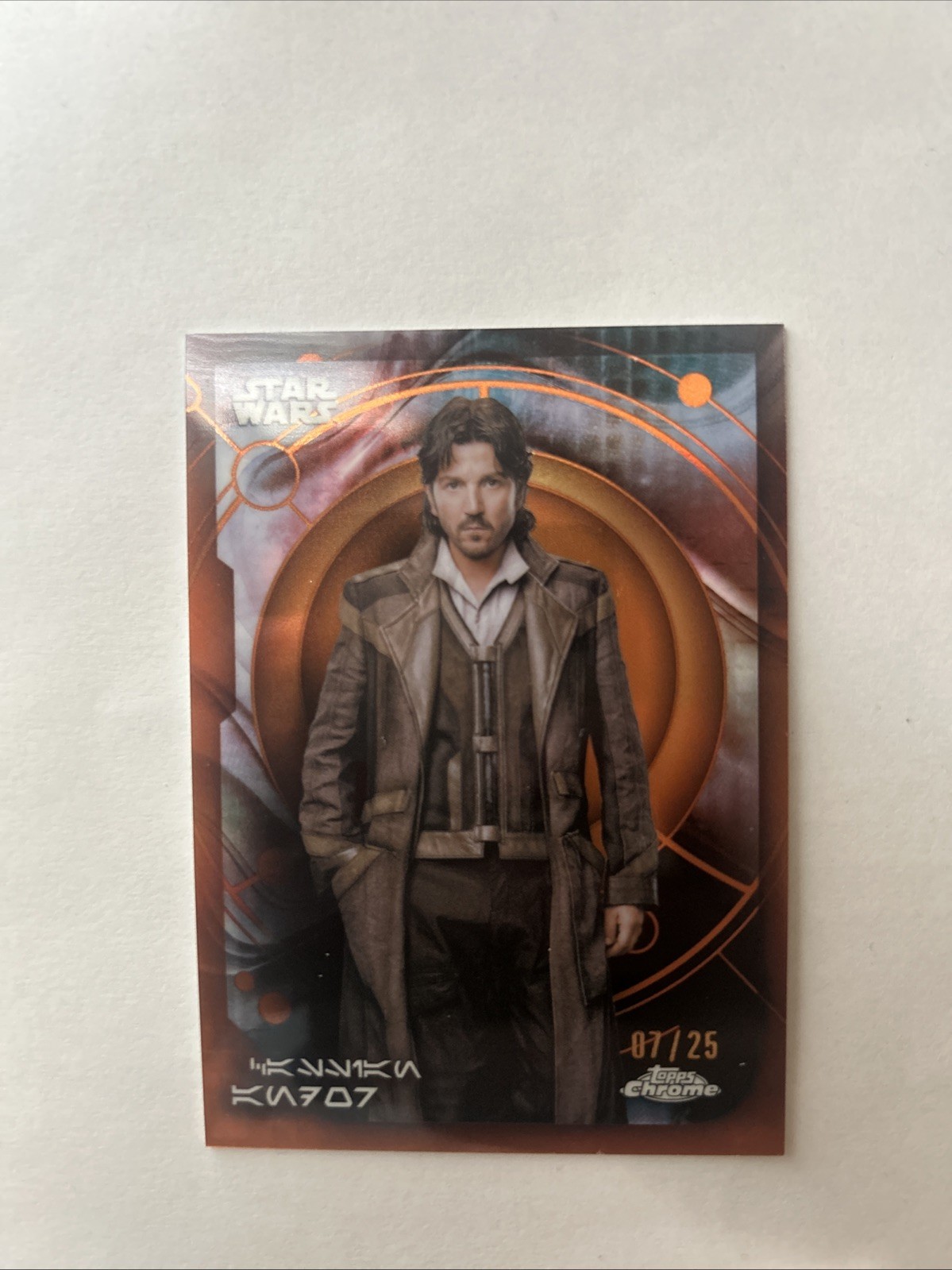 2026 Topps Chrome Star Wars Cassian Andor Orange Refractor /25 2026 Topps Chrome Star Wars Cassian Andor Orange Refractor /25