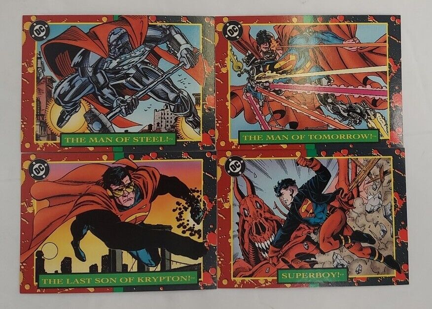 1993 Skybox DC Bloodlines Superman Promo Set Of (4) Cards P1-P4 Near Mint 
