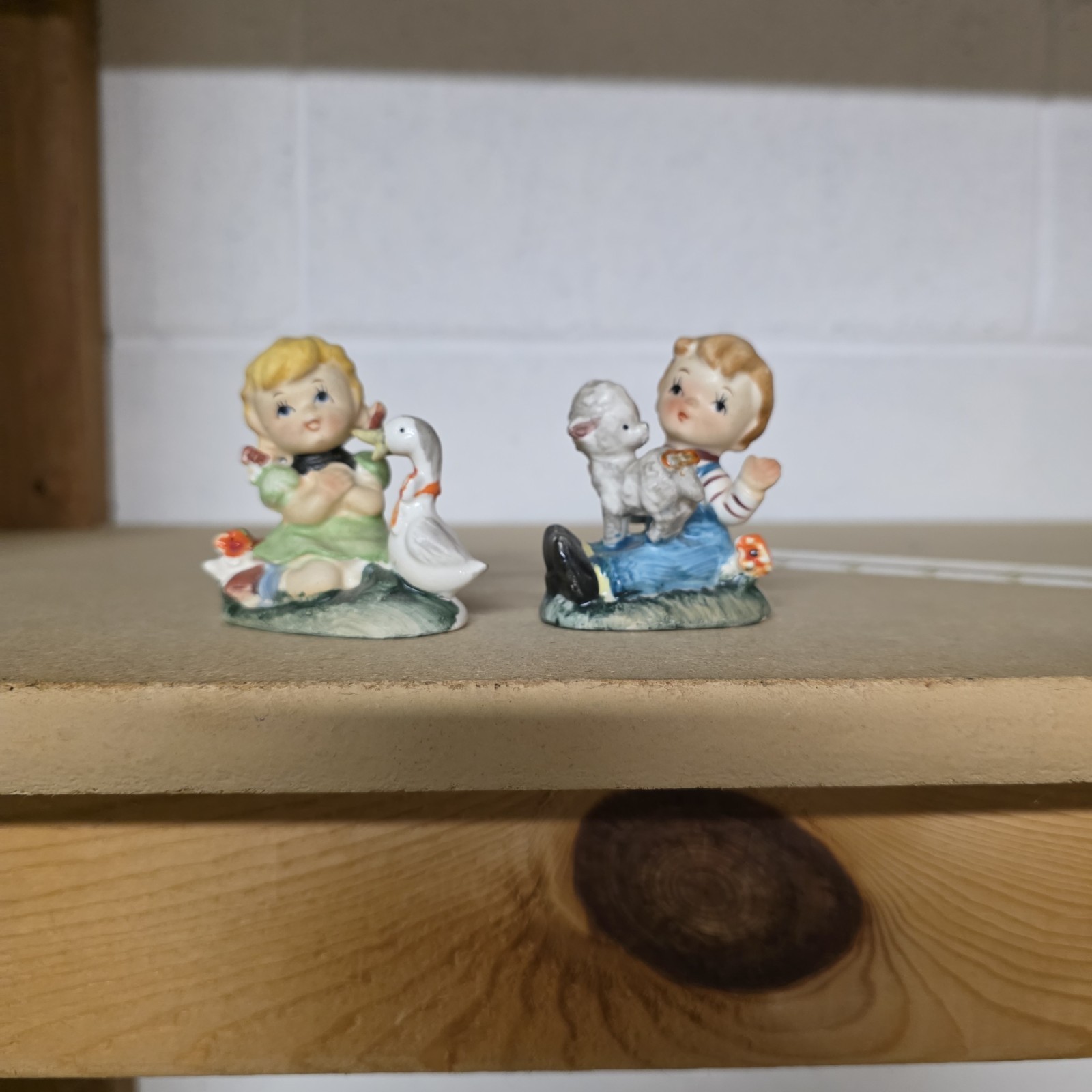 Vintage MID-CENTURY BISQUE PORCELAIN FIGURINES Boy And Girl USED LOOK AT PICS Vintage MID-CENTURY BISQUE PORCELAIN FIGURINES Boy And Girl USED LOOK AT PICS