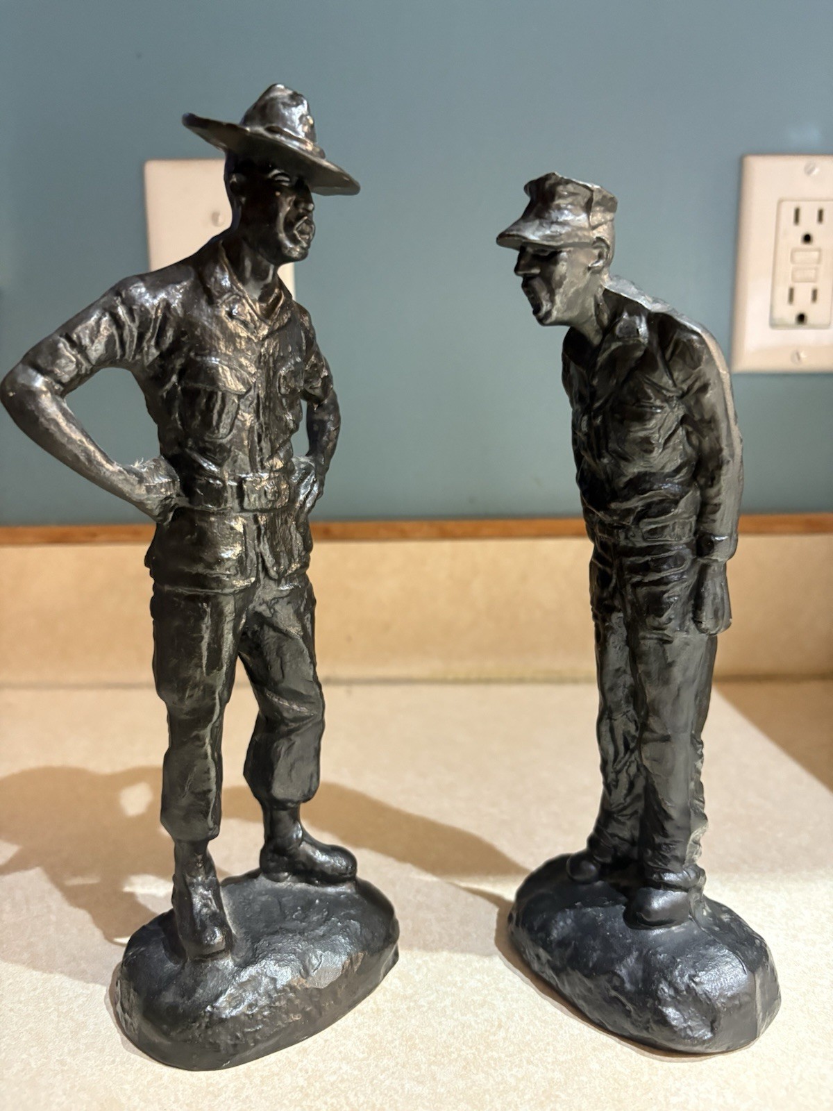 RARE VTG GOMER PYLE SGT CARTER BRONZE FIGURE MARINE CORPS STATUES SIGNED USMC 9 RARE VTG GOMER PYLE SGT CARTER BRONZE FIGURE MARINE CORPS STATUES SIGNED USMC 9