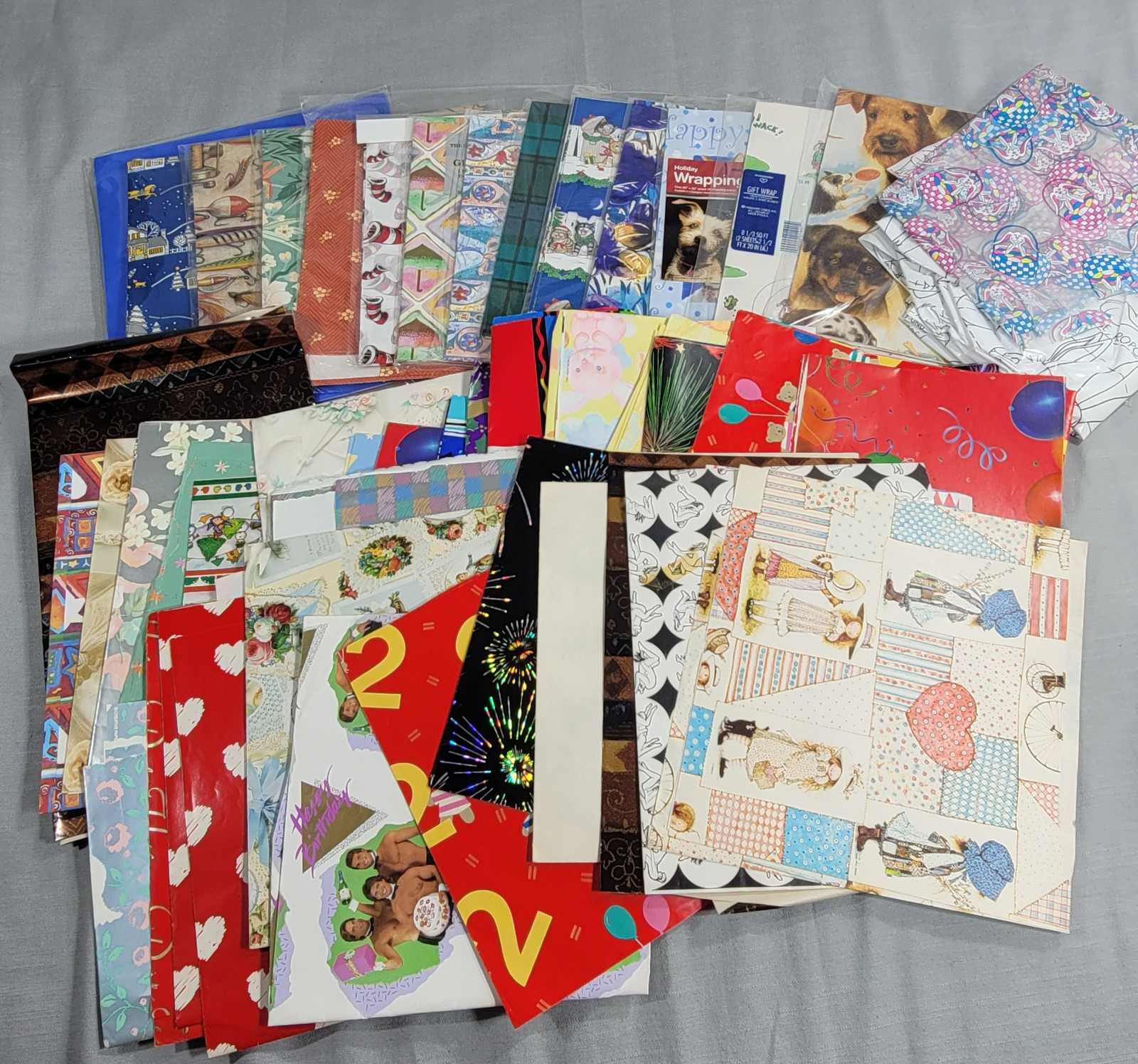 Lot of Vintage Wrapping Paper Sheets Retro 1980s 90s Gift Wrap Birthday 40+ Lot of Vintage Wrapping Paper Sheets Retro 1980s 90s Gift Wrap Birthday 40+