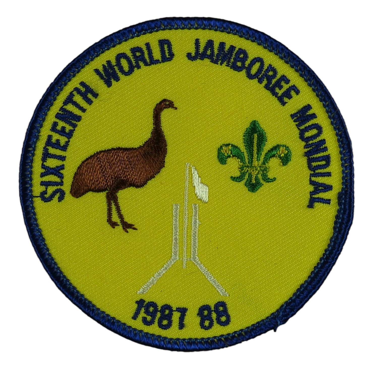 1987-1988 16th World Scout Jamboree Australia Round Patch BLU Bdr (WSJ601)