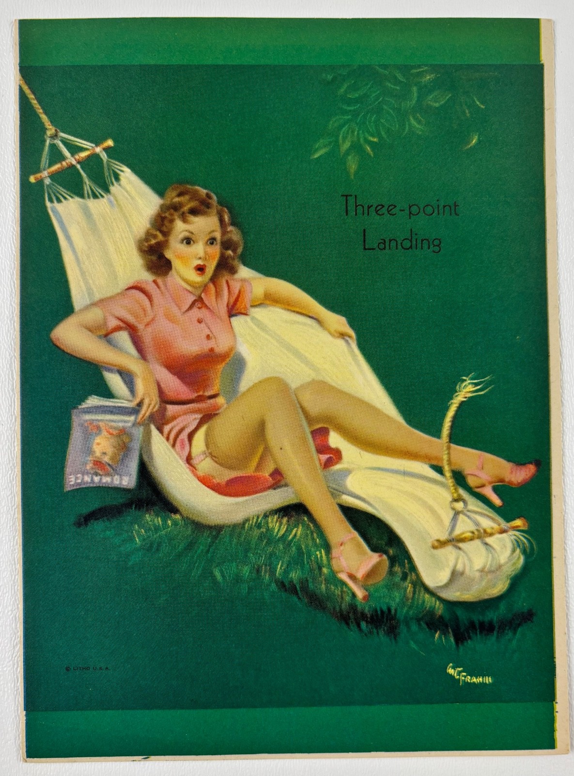 Vintage 1941 Art Frahm Pin Up Lithograph, Vintage 1941 Art Frahm Pin Up Lithograph,