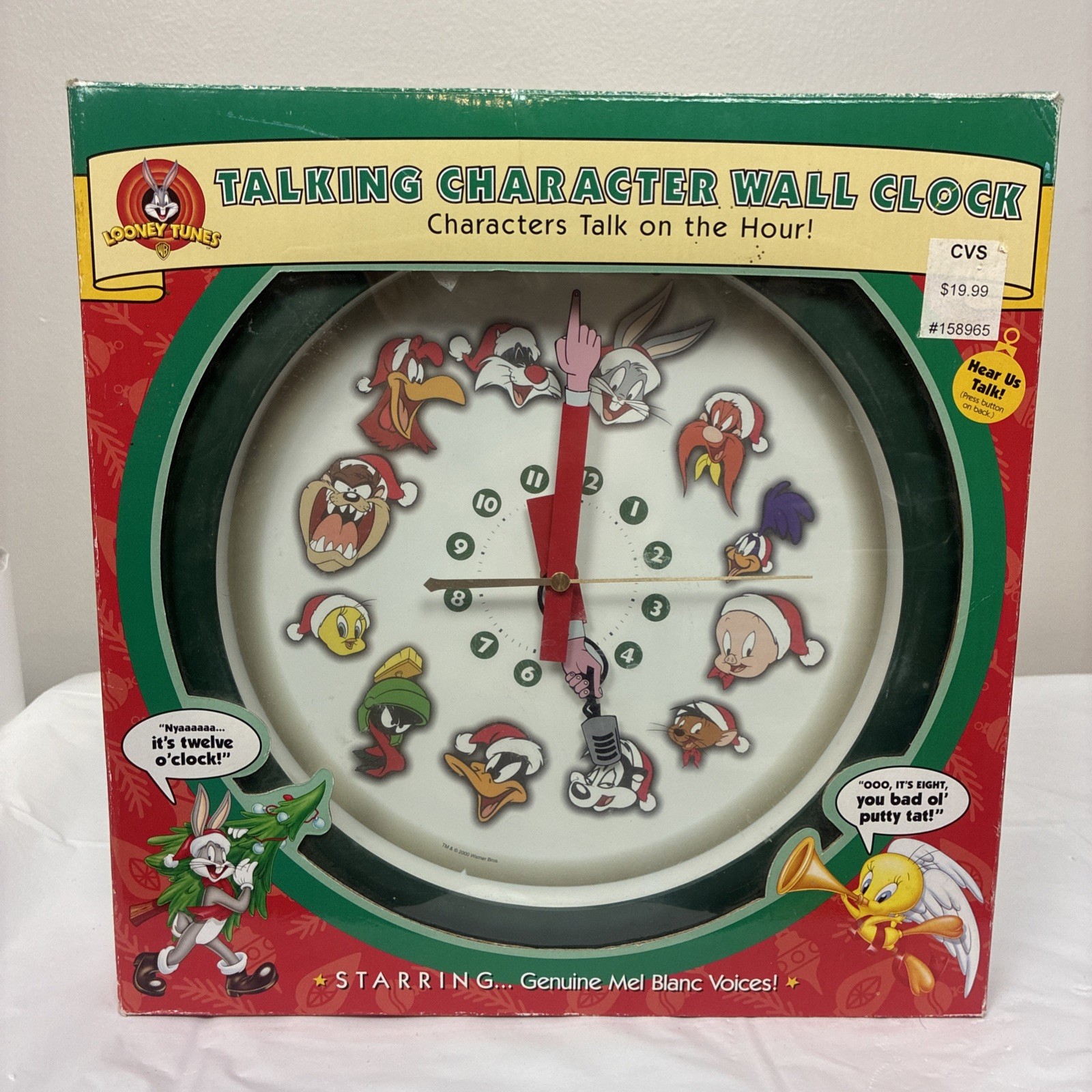 Vintage Looney Tunes Talking Character Wall Clock NEW Mel Blanc Voices Vintage Looney Tunes Talking Character Wall Clock NEW Mel Blanc Voices