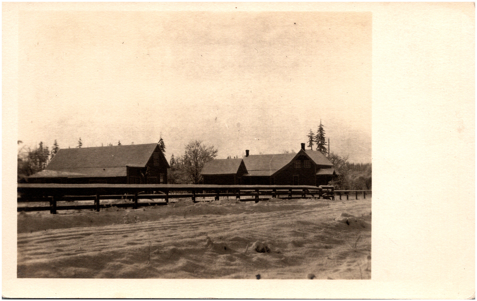 Snow Covered Farm or Cabins in Texas TX 1917 RPPC Postcard Winter Photo Snow Covered Farm or Cabins in Texas TX 1917 RPPC Postcard Winter Photo