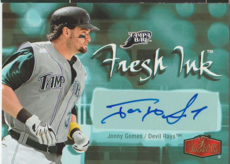 Jonny Gomes 2006 Fleer Flair Showcase Fresh Ink autograph auto card FI-JG