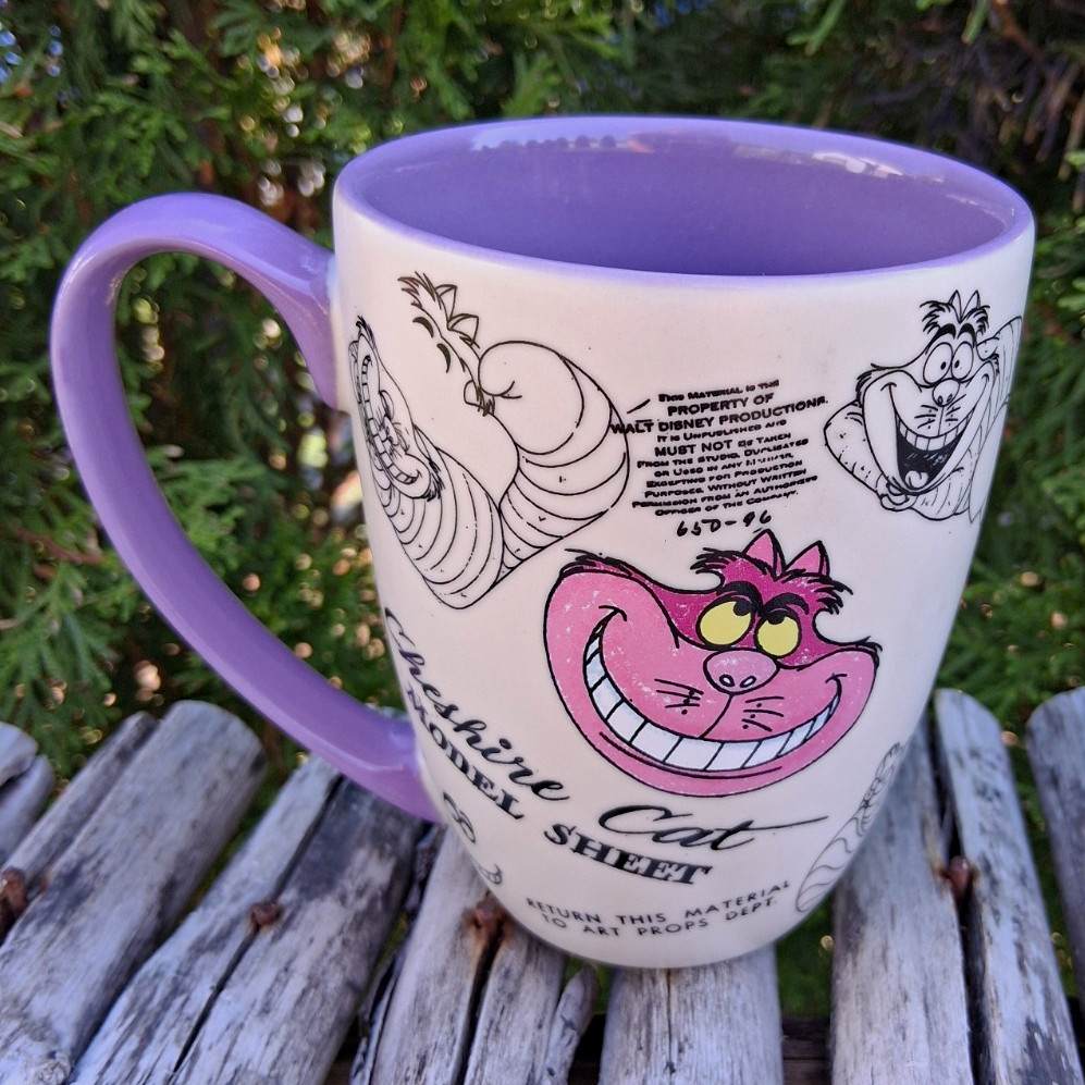 Disney Store Cheshire Cat Mug Purple Handle & Interior SUPER RARE Sketch series Disney Store Cheshire Cat Mug Purple Handle & Interior SUPER RARE Sketch series
