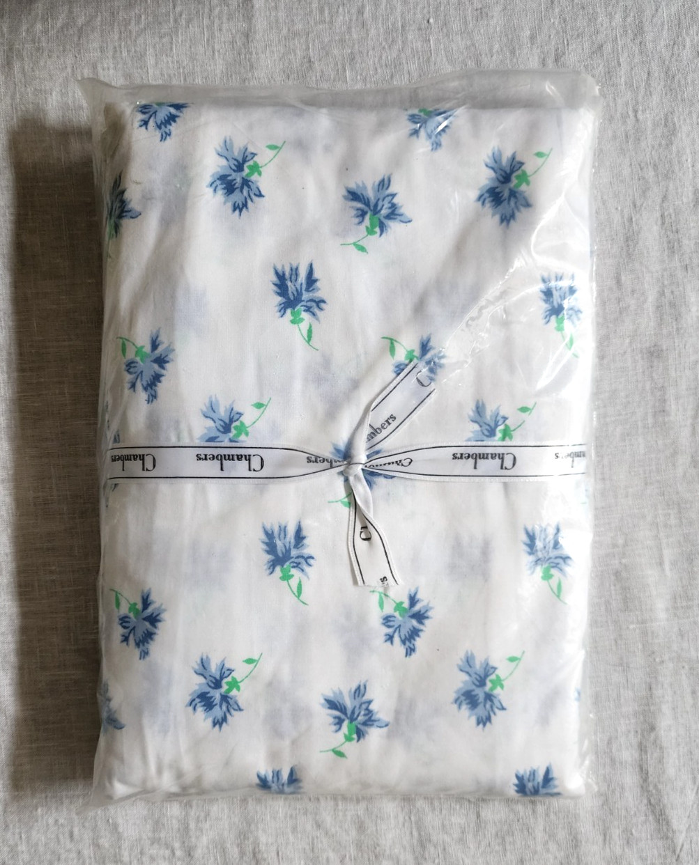 Vintage Chambers Fine Linens Full Fitted Sheet Blue Floral Cornflower NOS Sealed Vintage Chambers Fine Linens Full Fitted Sheet Blue Floral Cornflower NOS Sealed