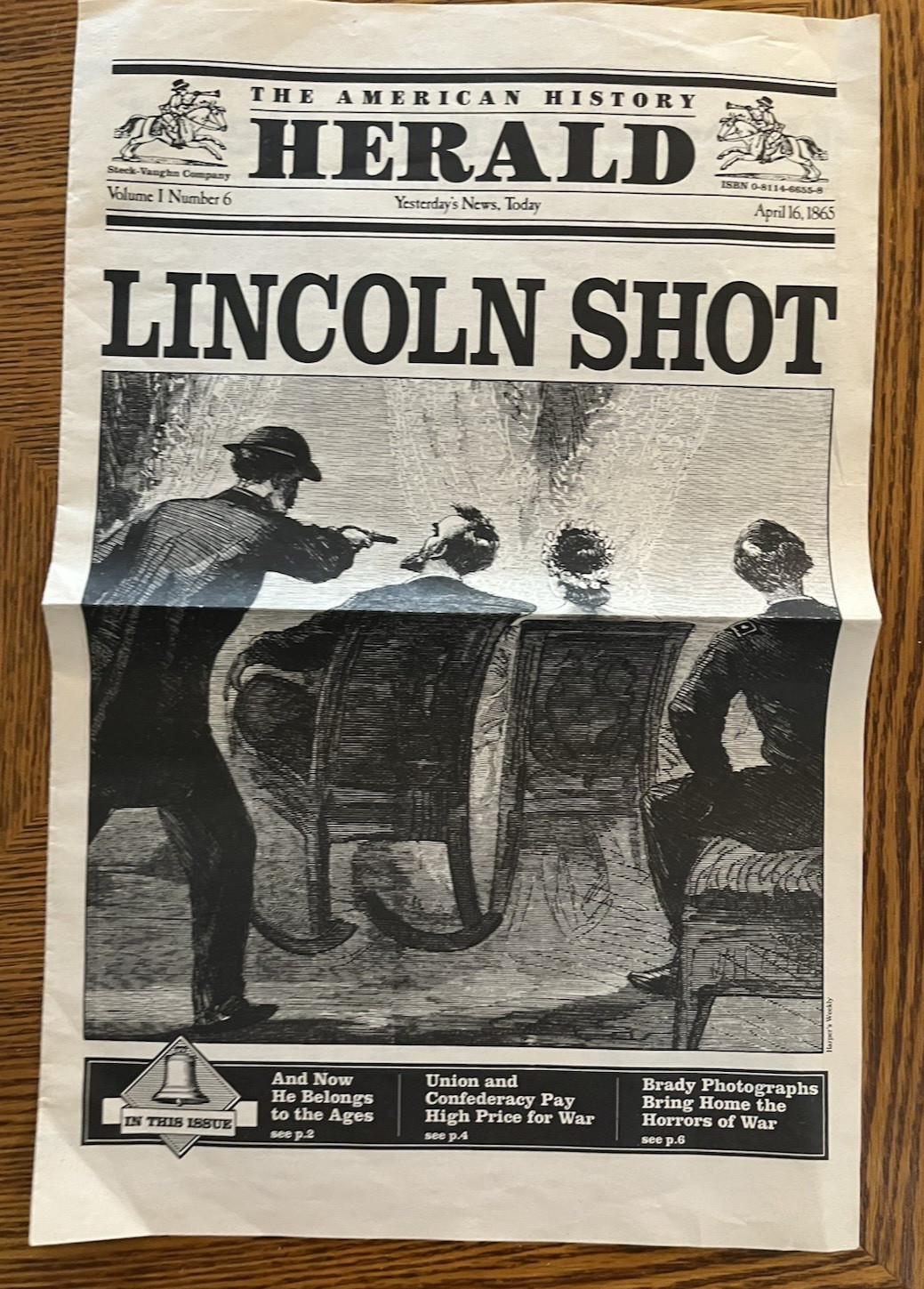 Historical Replica * AMERICAN HISTORY HERALD  * LINCOLN SHOT
