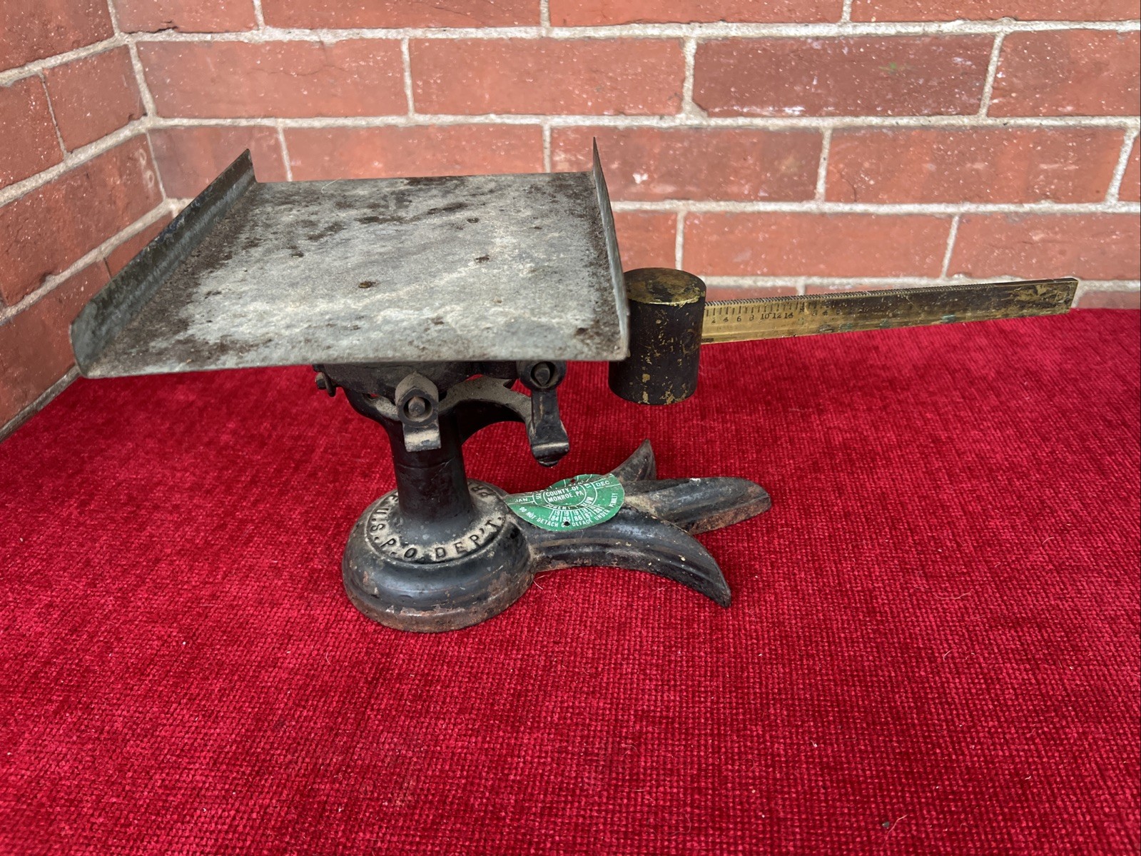 Antique Fairbanks Post Office Scale Cast Iron Brass Antique Fairbanks Post Office Scale Cast Iron Brass