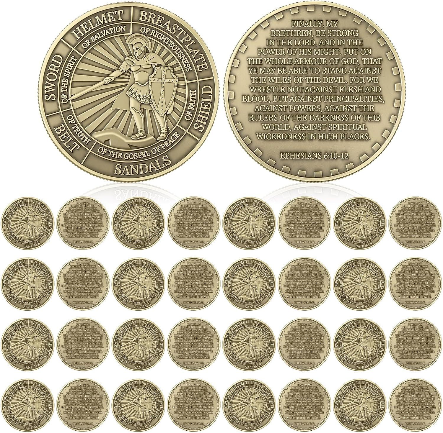 40 Pcs Christian Challenge Coins Metal Prayer Gifts,Vintage 40 Pcs Christian Challenge Coins Metal Prayer Gifts,Vintage