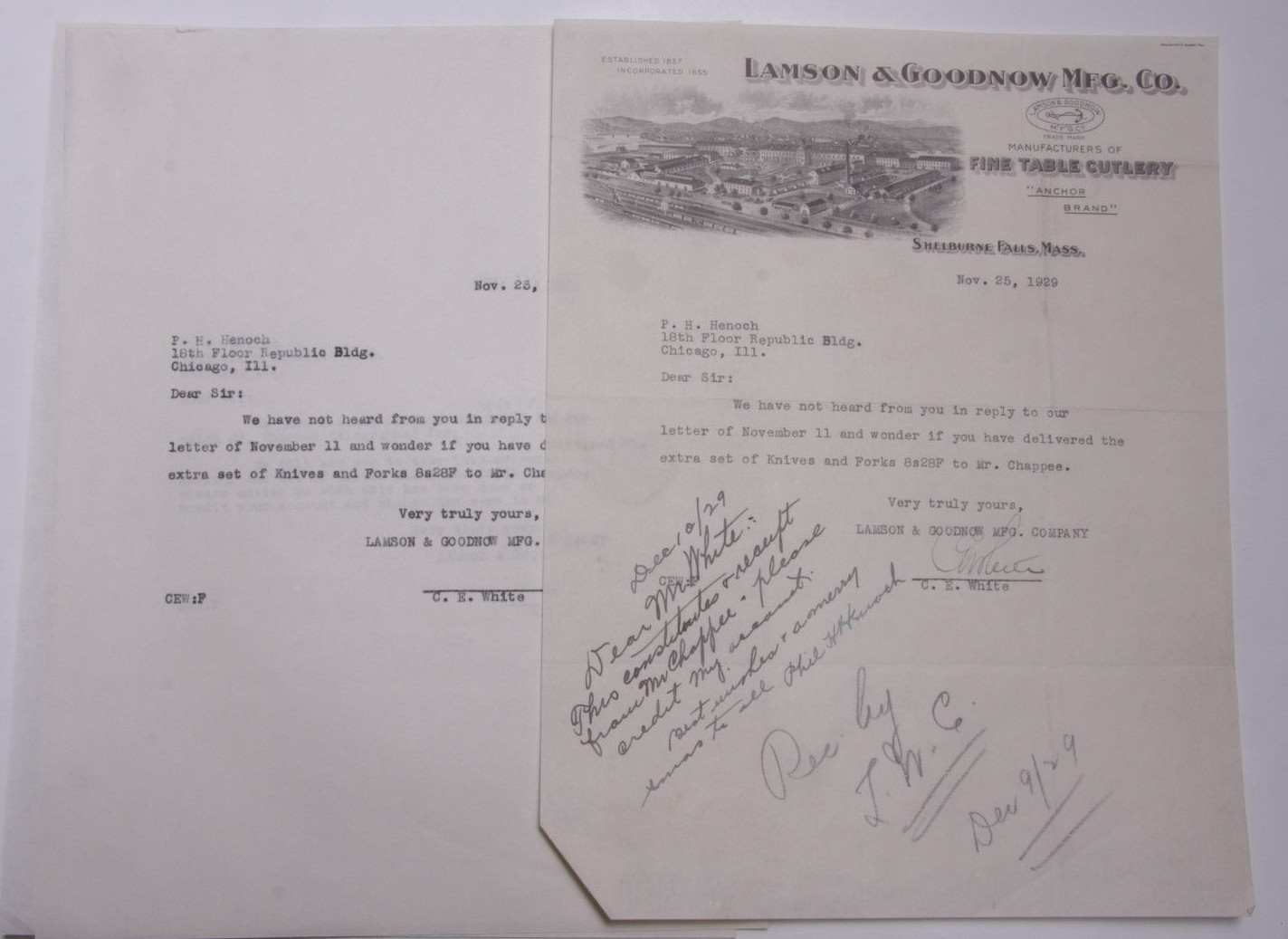 1929 Lamson Goodnow P H Henoch Chicago IL Ephemera L598C 1929 Lamson Goodnow P H Henoch Chicago IL Ephemera L598C