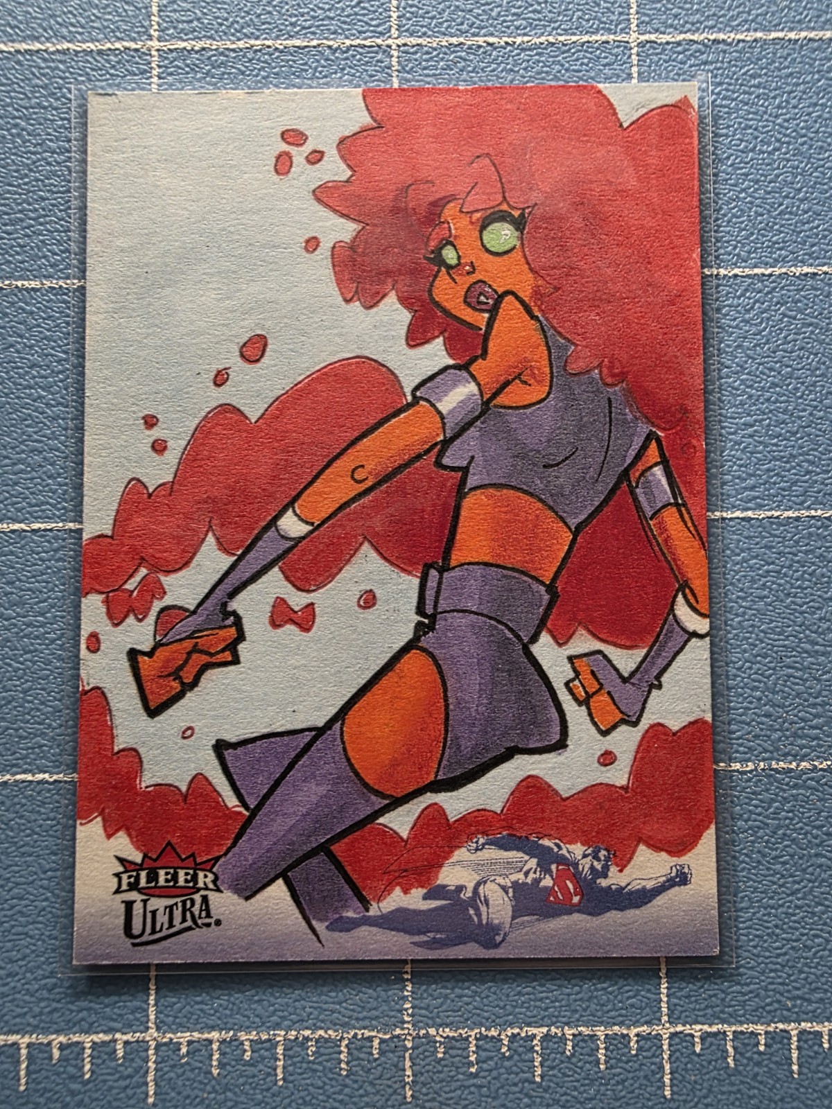 2026 Fleer Ultra Superman - Starfire 1 of 1 Sketch by Harold George Auto USM-093