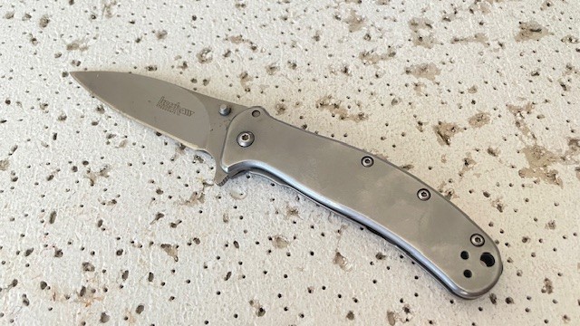 Kershaw Zing 1730SS Folding Pocket Knife Plain Blade Stainless Steel Silver Line
