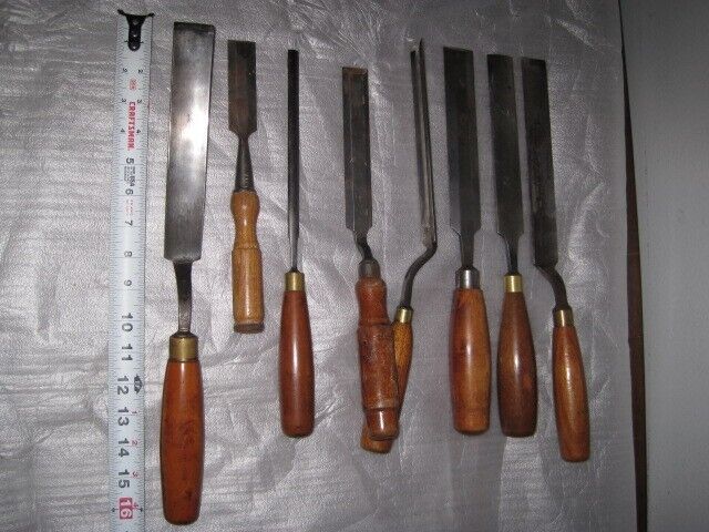 Set of 25 Vintage Buck Brothers & Others Wood Carving Chisels  50-70 Years Old