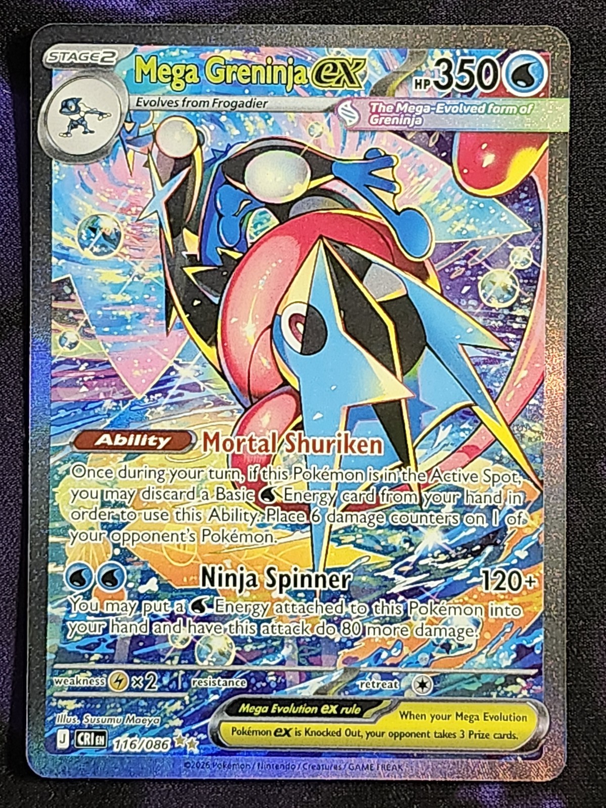 Pokemon Mega Greninja EX 116/086 Chaos Rising CRI