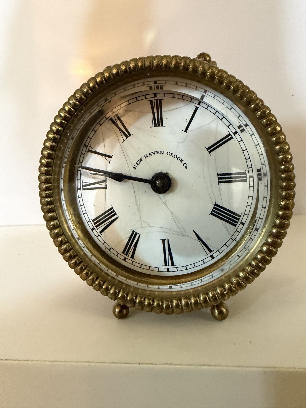 Antique 1800s New Haven Brass Filigree Alarm Clock Repousse Floral non working Antique 1800s New Haven Brass Filigree Alarm Clock Repousse Floral non working