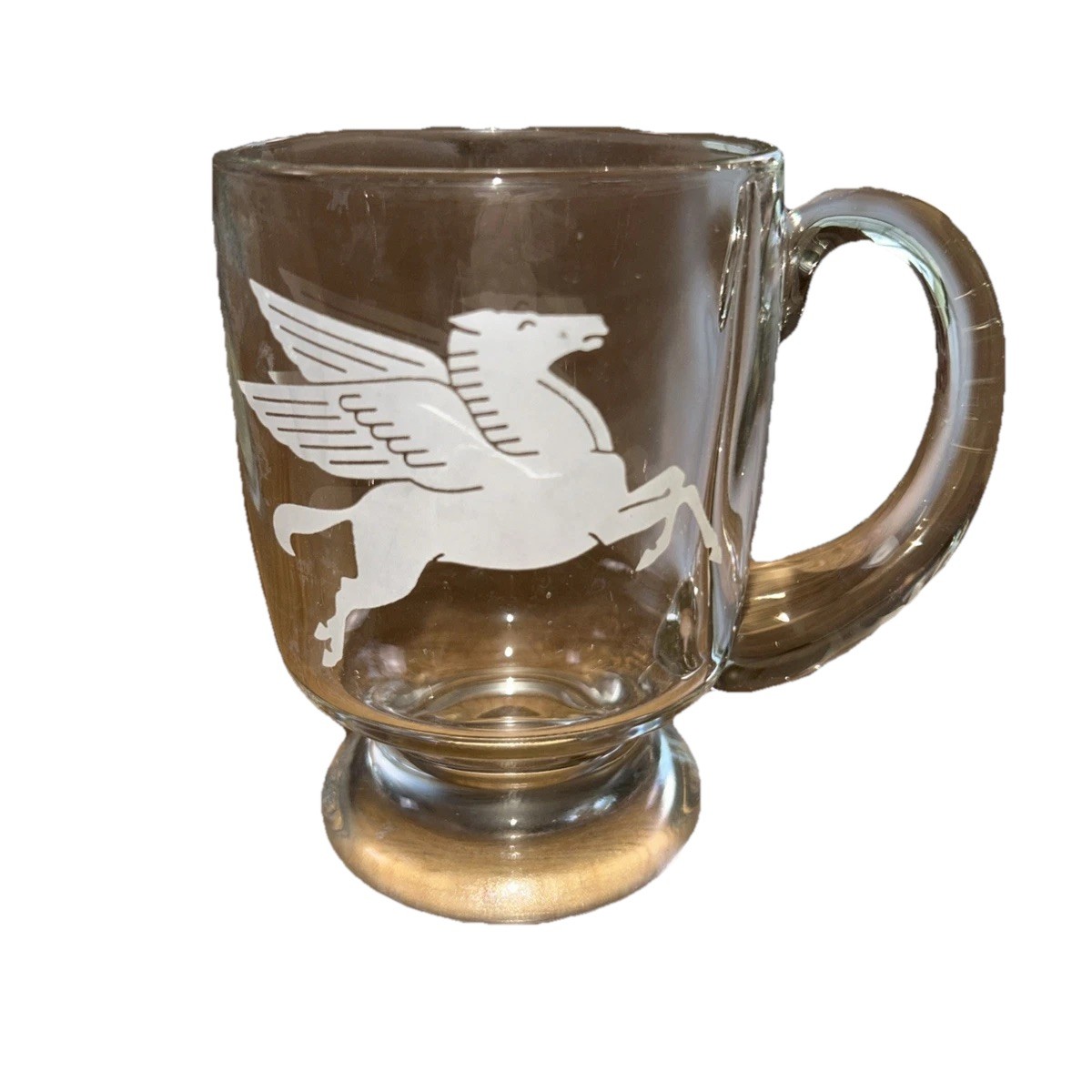 Vintage 1980s MOBIL OIL PEGASUS ETCHED GLASS BEER MUG Exxon ExxonMobil Standard Vintage 1980s MOBIL OIL PEGASUS ETCHED GLASS BEER MUG Exxon ExxonMobil Standard