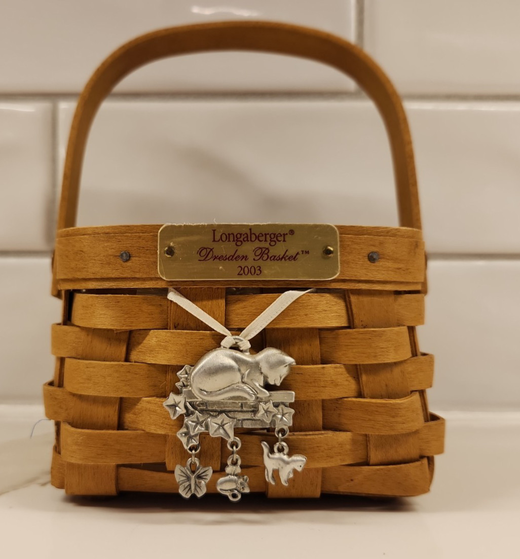 VTG 2003 Longaberger Dresden Basket w/protector & Many Longaberger Signatures VTG 2003 Longaberger Dresden Basket w/protector & Many Longaberger Signatures