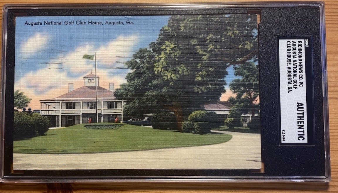 Augusta National 1959 Masters Golf Vintage Postcard Posted SGC Graded Augusta National 1959 Masters Golf Vintage Postcard Posted SGC Graded