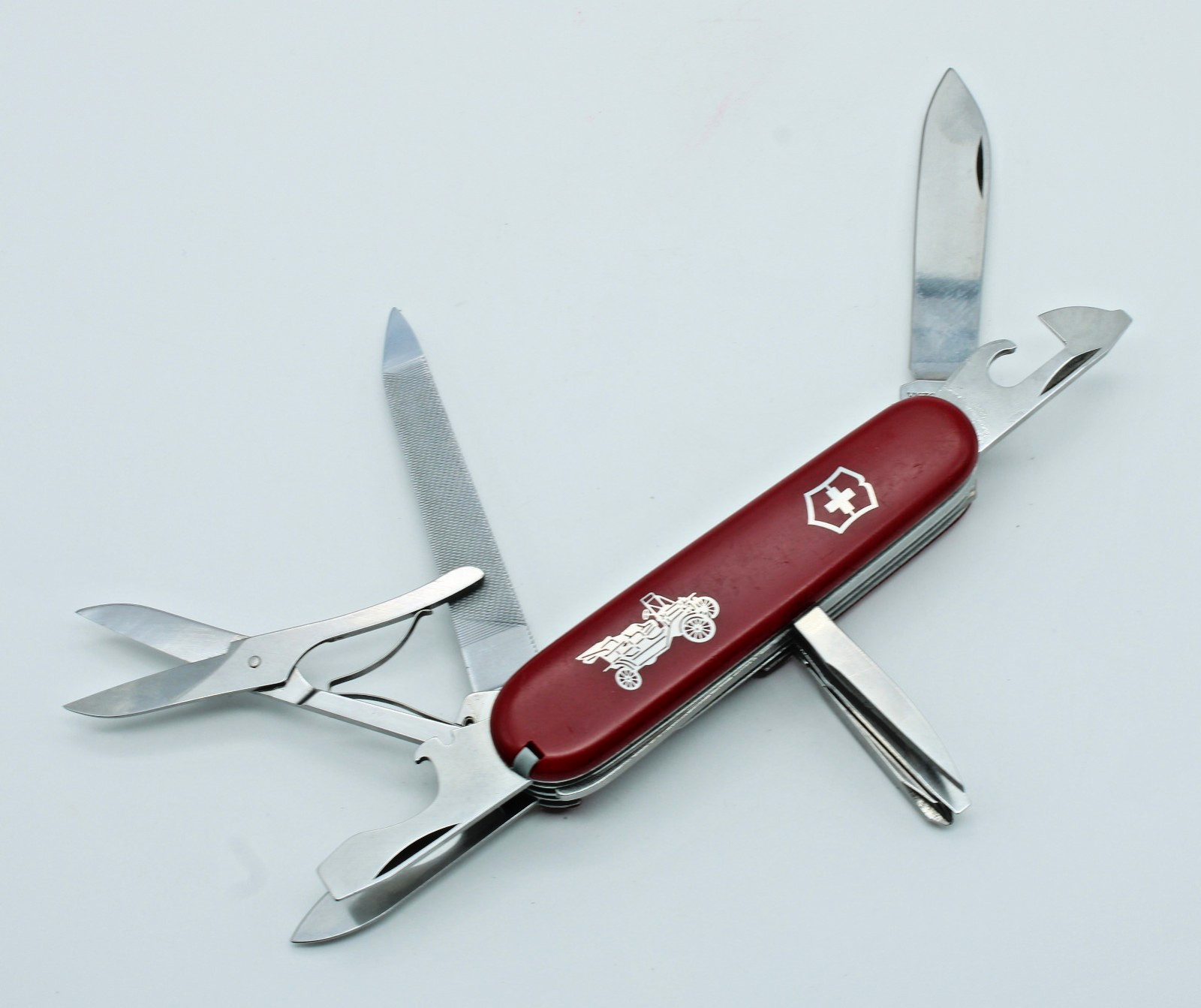 1976-1986 Victorinox Grand Prix 91mm Swiss Army Knife Red Ford Model T Vintage 1976-1986 Victorinox Grand Prix 91mm Swiss Army Knife Red Ford Model T Vintage