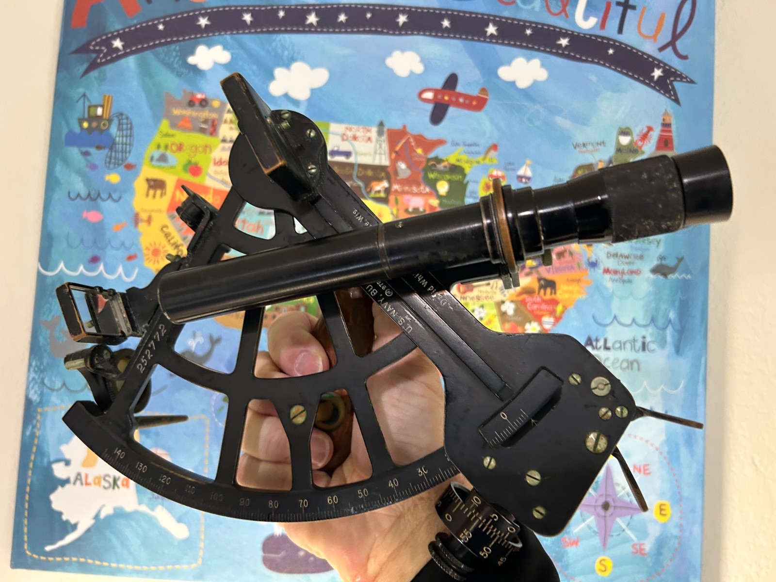 Rare Pre-WWII (1940) U.S. Navy Bureau of Navigation Mark II Sextant - White Co. Rare Pre-WWII (1940) U.S. Navy Bureau of Navigation Mark II Sextant - White Co.