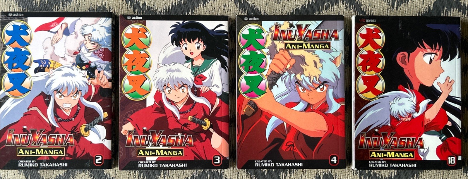 InuYasha 4 books lot vol. 2, 3, 4 & 18 run Viz Media Manga English set