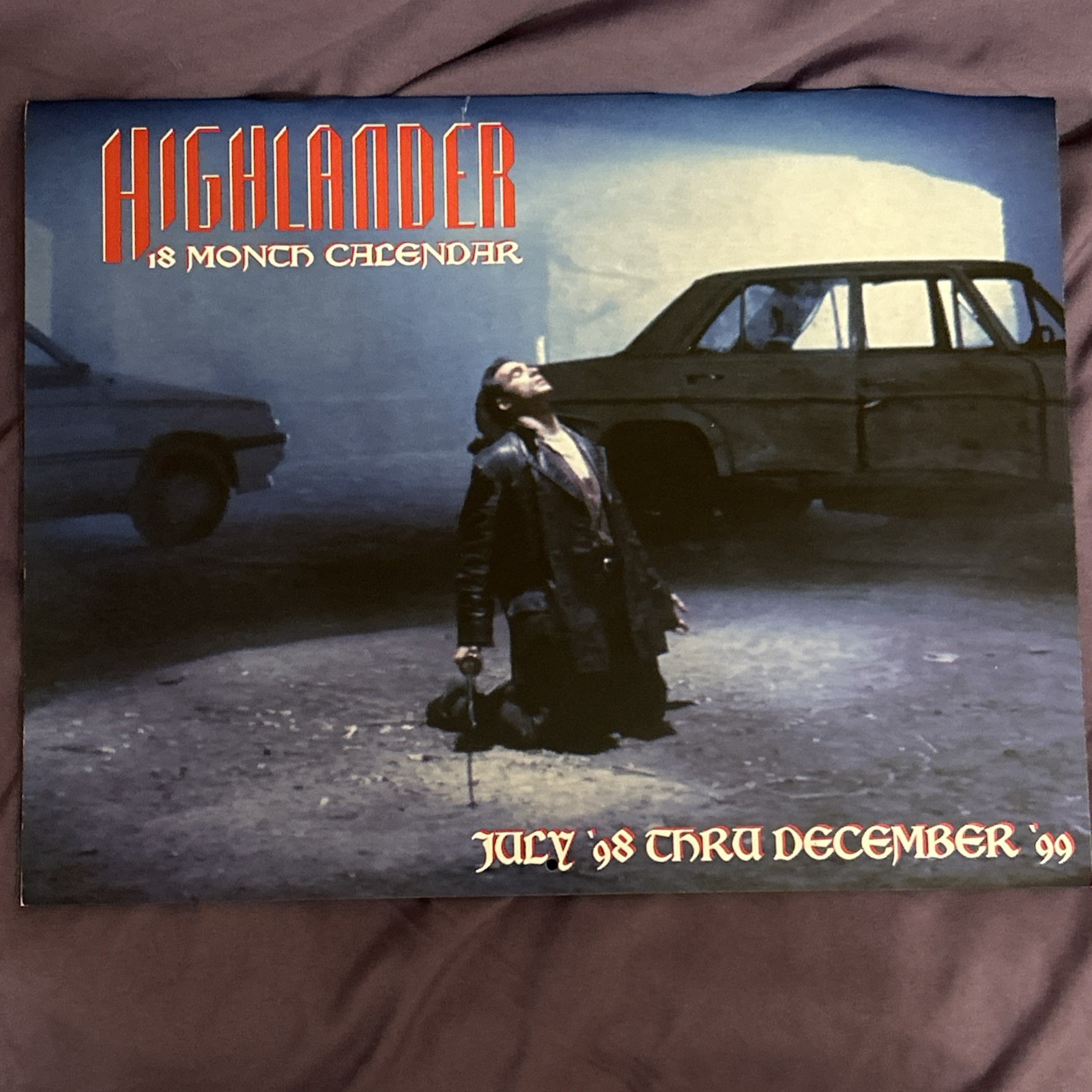 VINTAGE Highlander 18 Month Calendar 1998 - 99 Adrian Paul TV Series Collectible